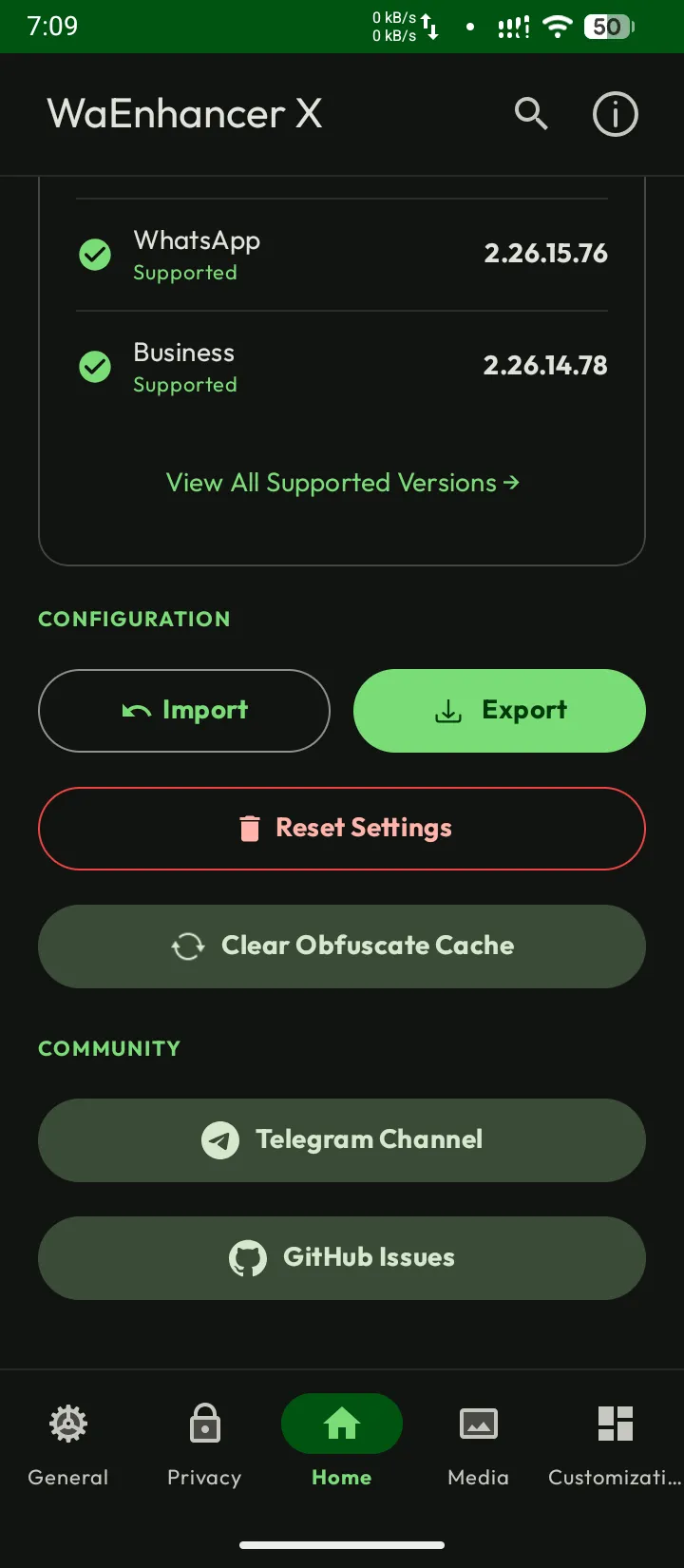 Home & Settings screenshot 2
