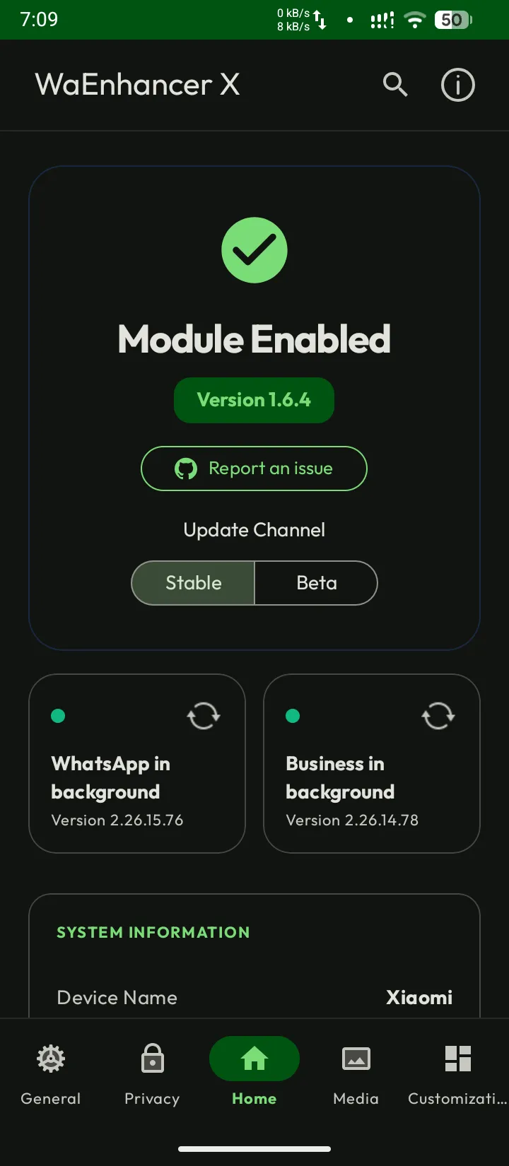 Home & Settings screenshot 1